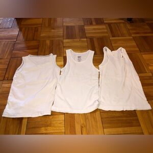 3 White Tank Tops Set